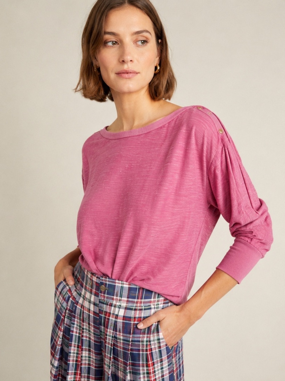 ANTHROPOLOGIE Delilah Button Shoulder Long Sleeve